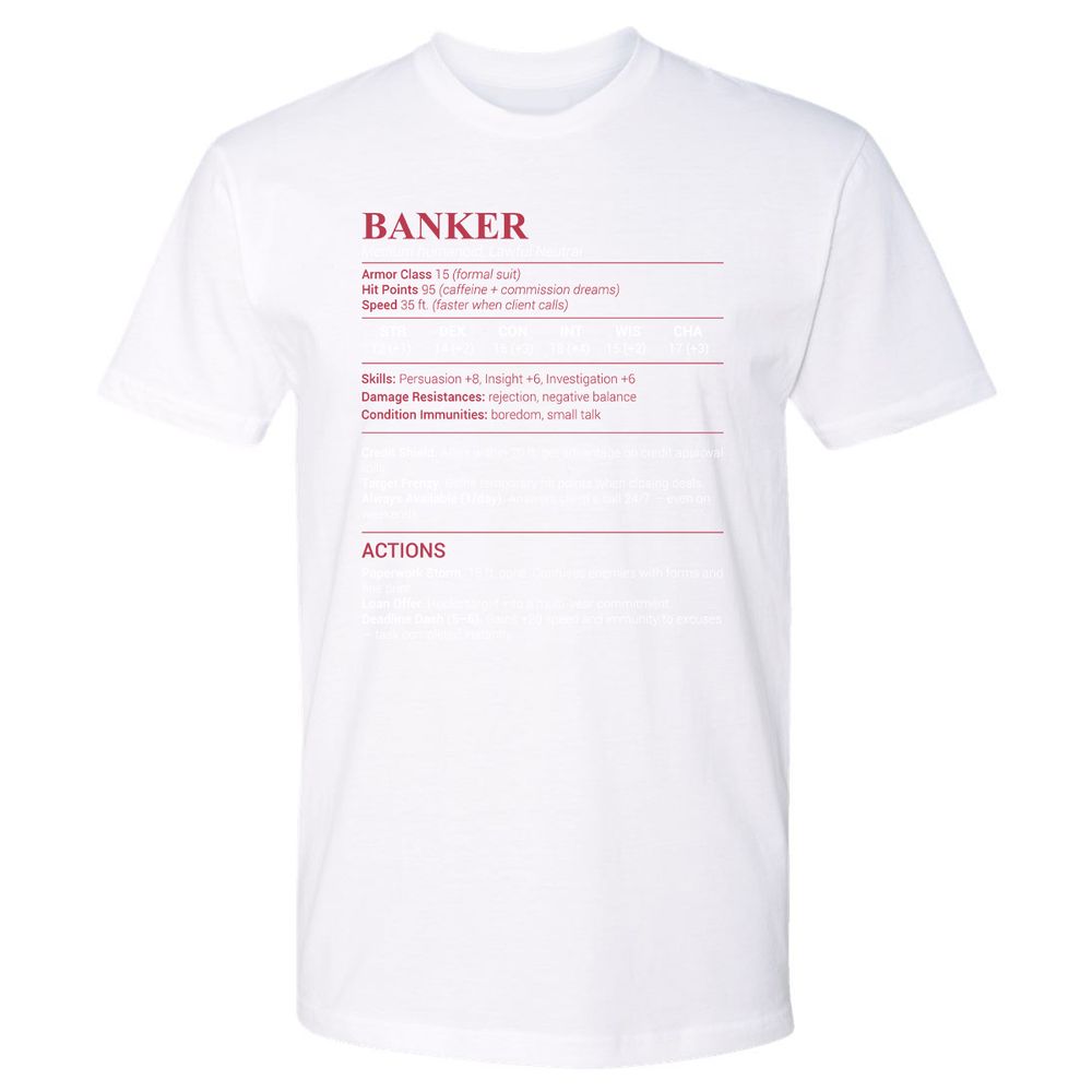 Banker Stats Premium Unisex T-Shirt - White - 4