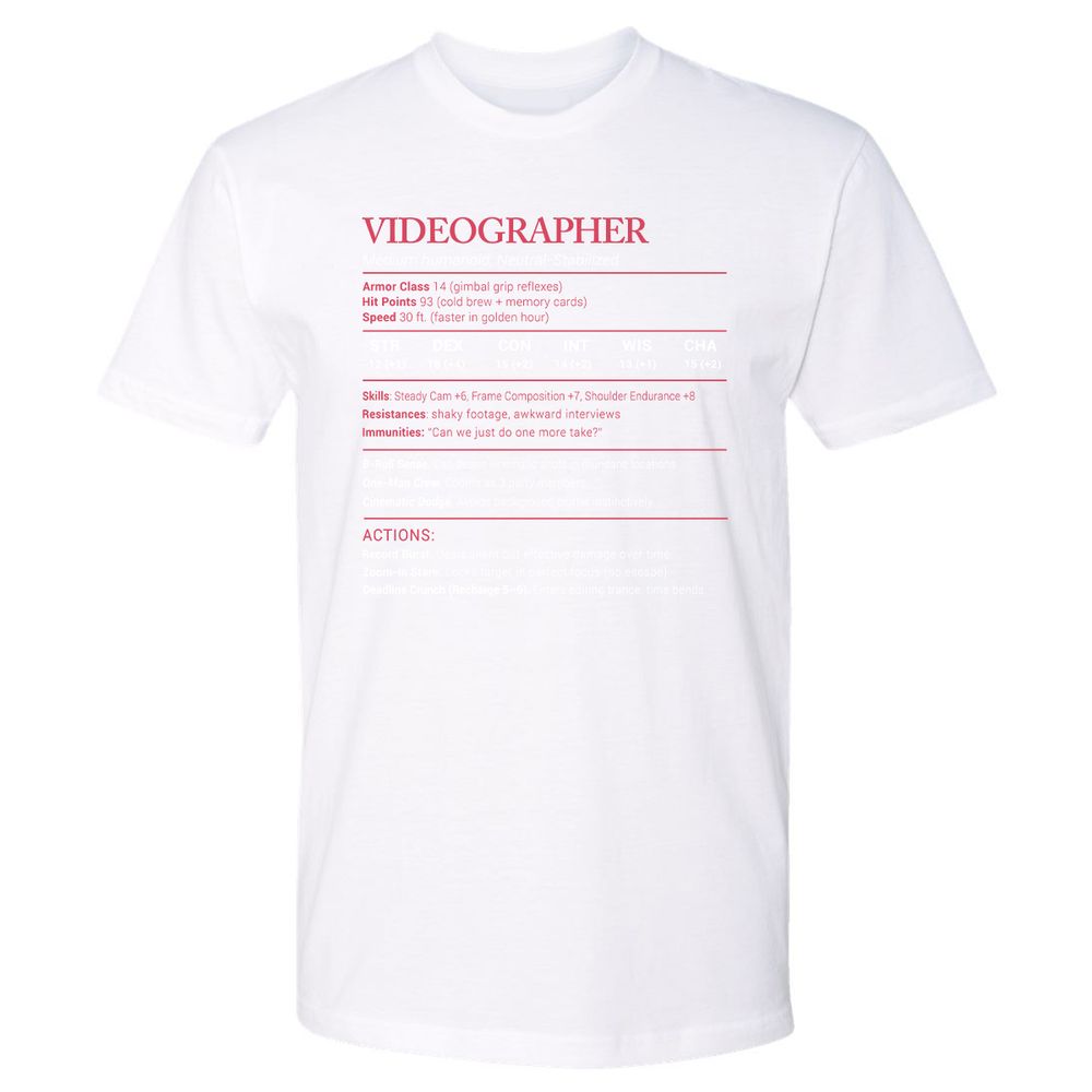 Videographer Stats Premium Unisex T-Shirt - White - 4