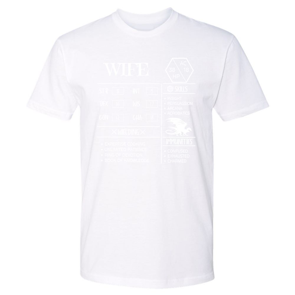 Wife Stats 2 Premium Unisex T-Shirt - White - 4