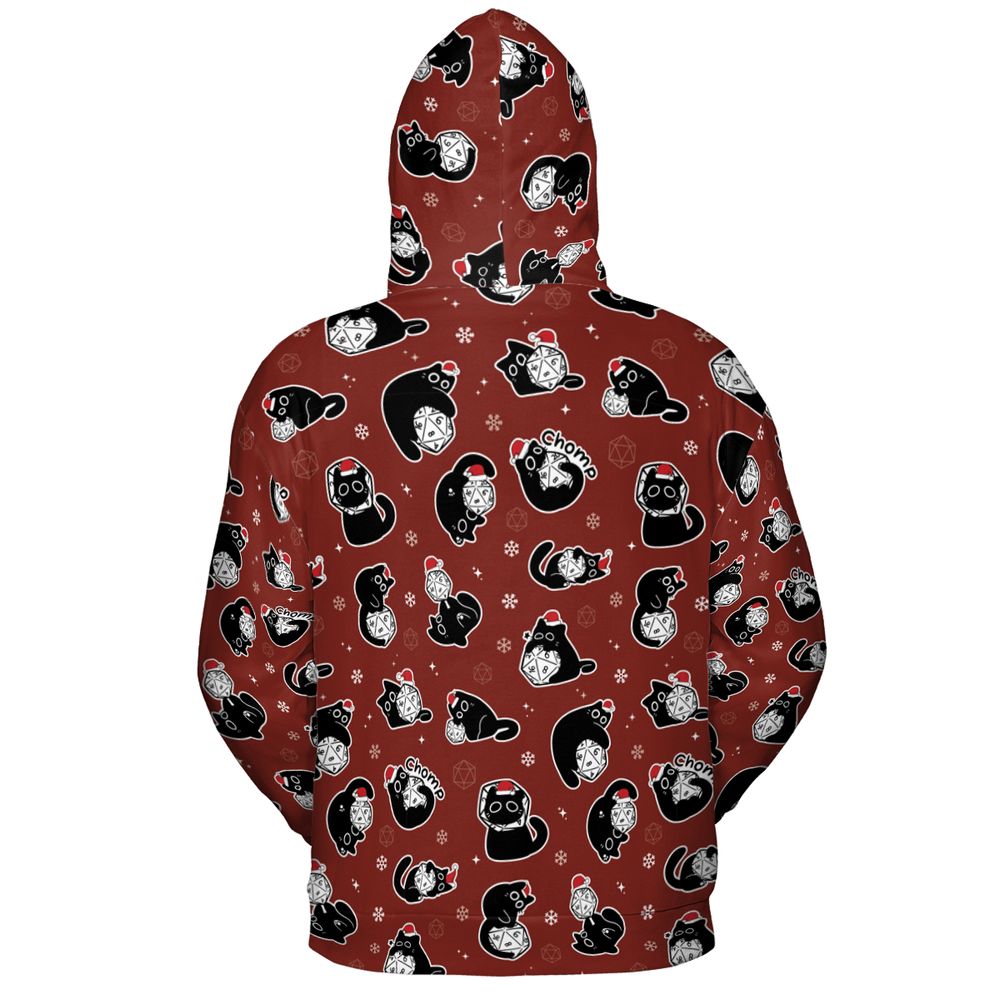 Christmas Black Cat Dice All-over Print Hoodie -  - 4
