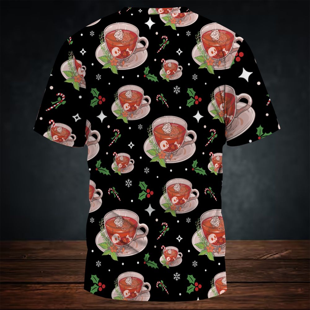 Cute DnD Christmas Tea All-Over Print Unisex T-Shirt -  - 4