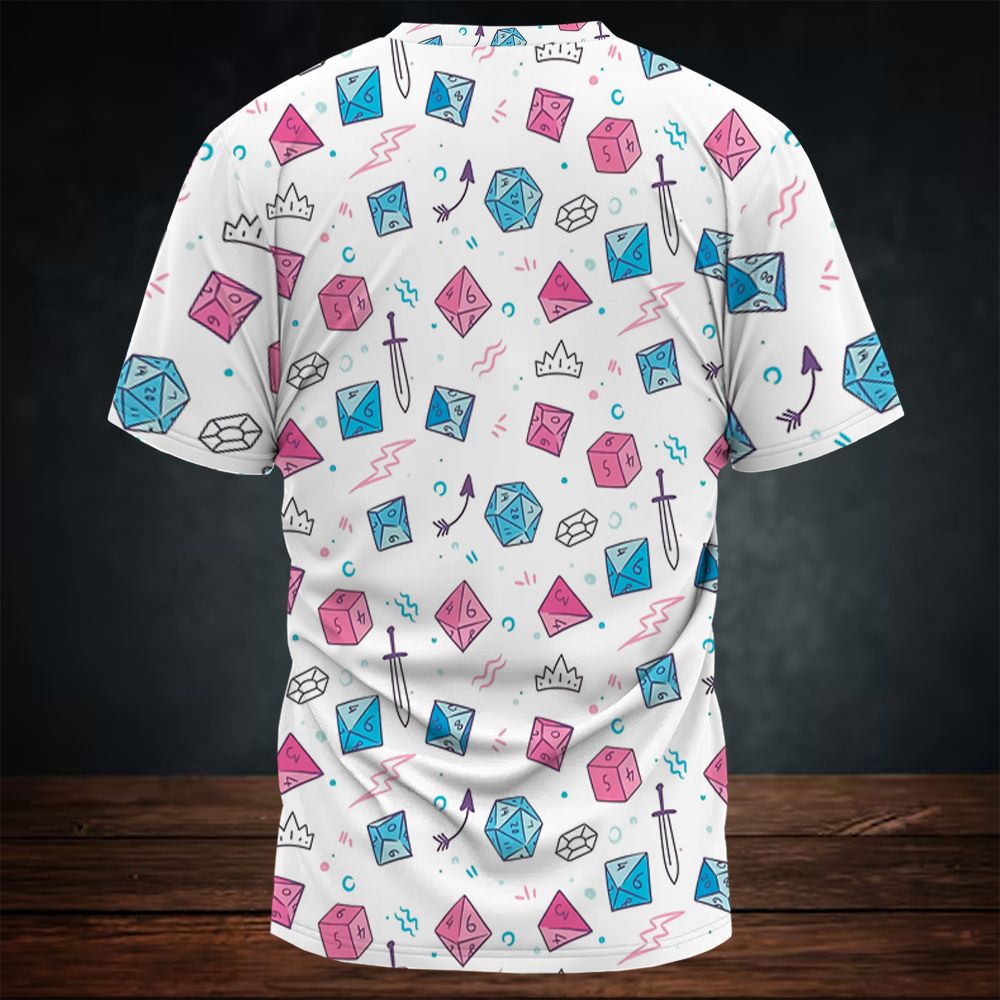 DnD Dice Pattern Cute All-Over Print Unisex T-Shirt -  - 4