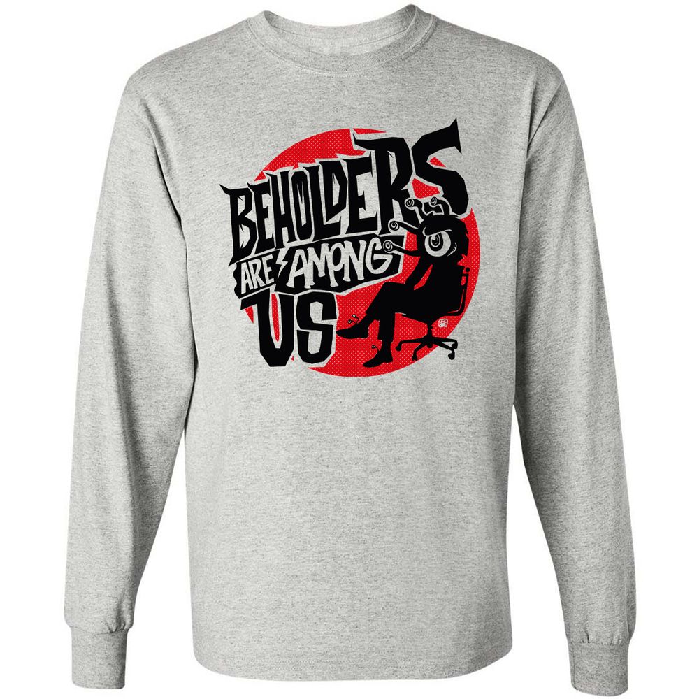 Beholders Are Among Us Long Sleeve T-Shirt - Ash - 5
