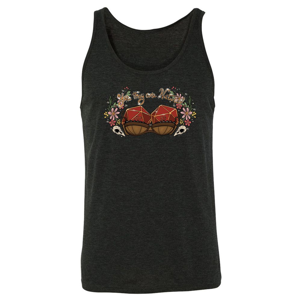 Yes They're Natural Unisex Jersey Tank - Charcoal Black Triblend - 5