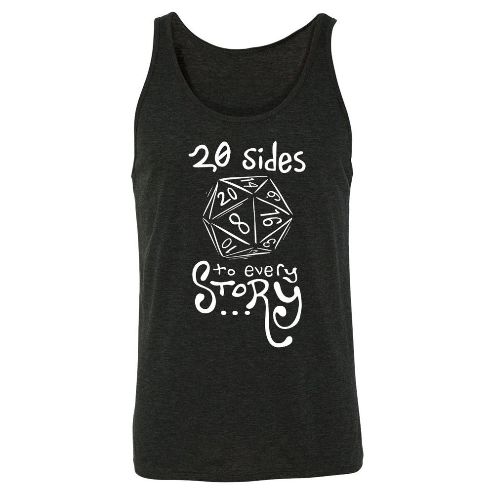 20 Sides to Every Story Unisex Jersey Tank - Charcoal Black Triblend - 5