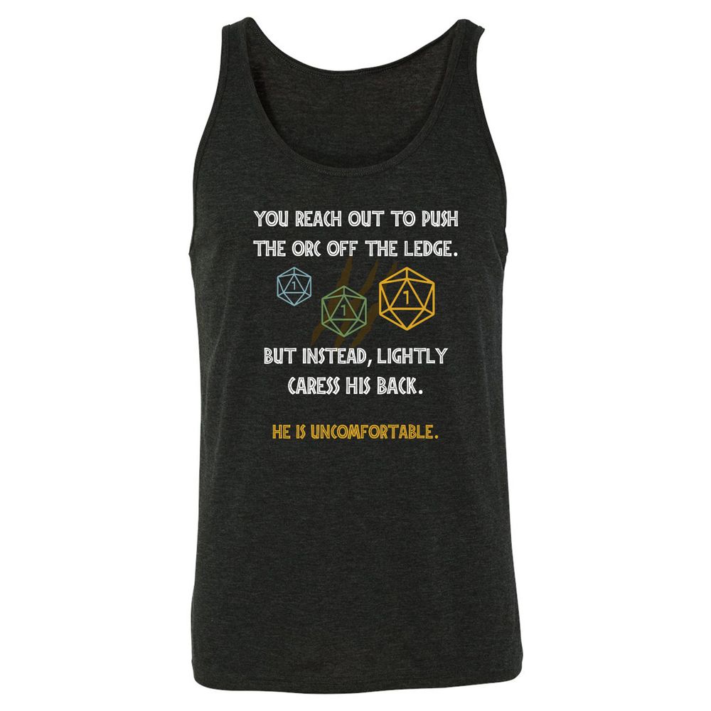 YOU REACH OUT TO PUSH Unisex Jersey Tank - Charcoal Black Triblend - 5