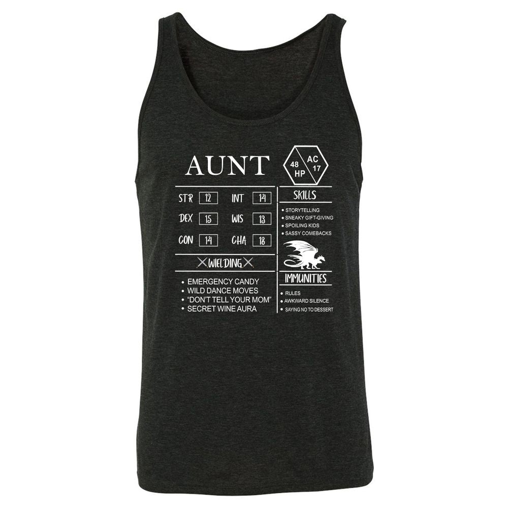 Aunt Stats Unisex Jersey Tank - Charcoal Black Triblend - 5