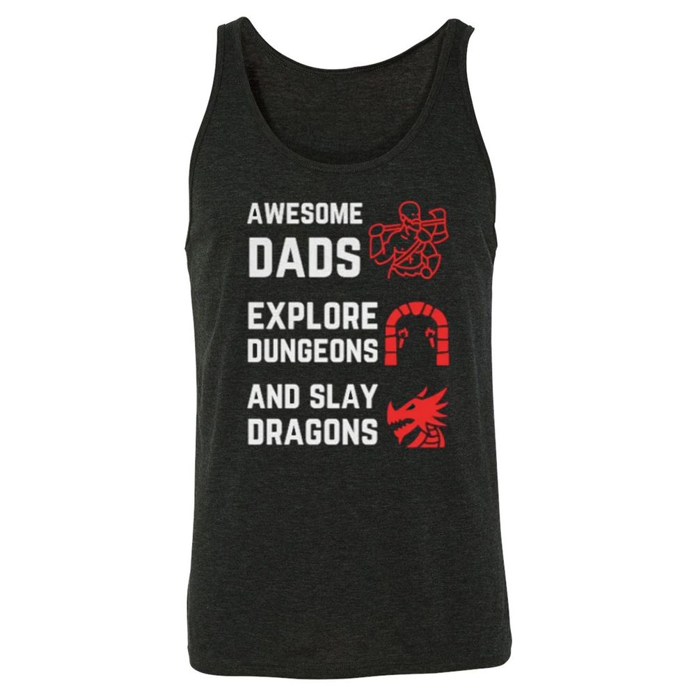 Awesome Dad Fathers Day Unisex Jersey Tank - Charcoal Black Triblend - 5