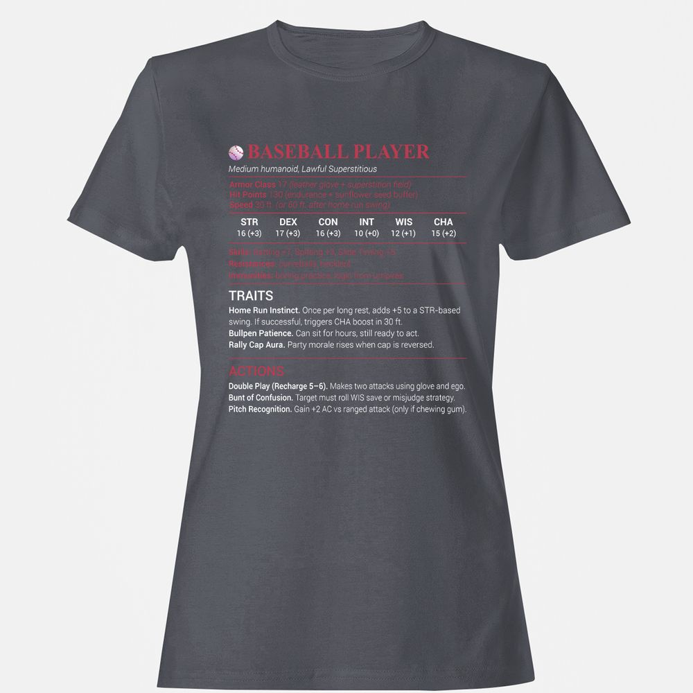 Baseball Player Women's T-Shirt - Dark Heather - 5