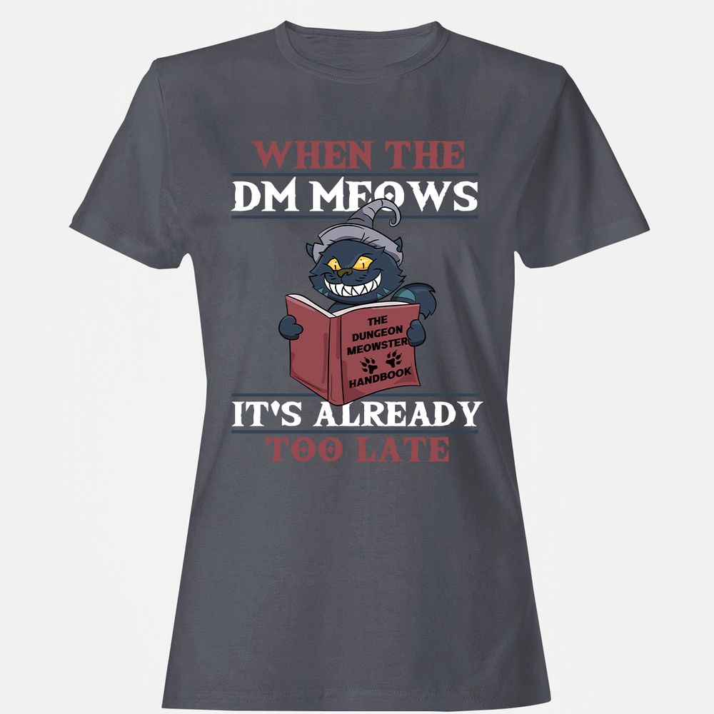 When The DM Meow Women's T-Shirt - Dark Heather - 5