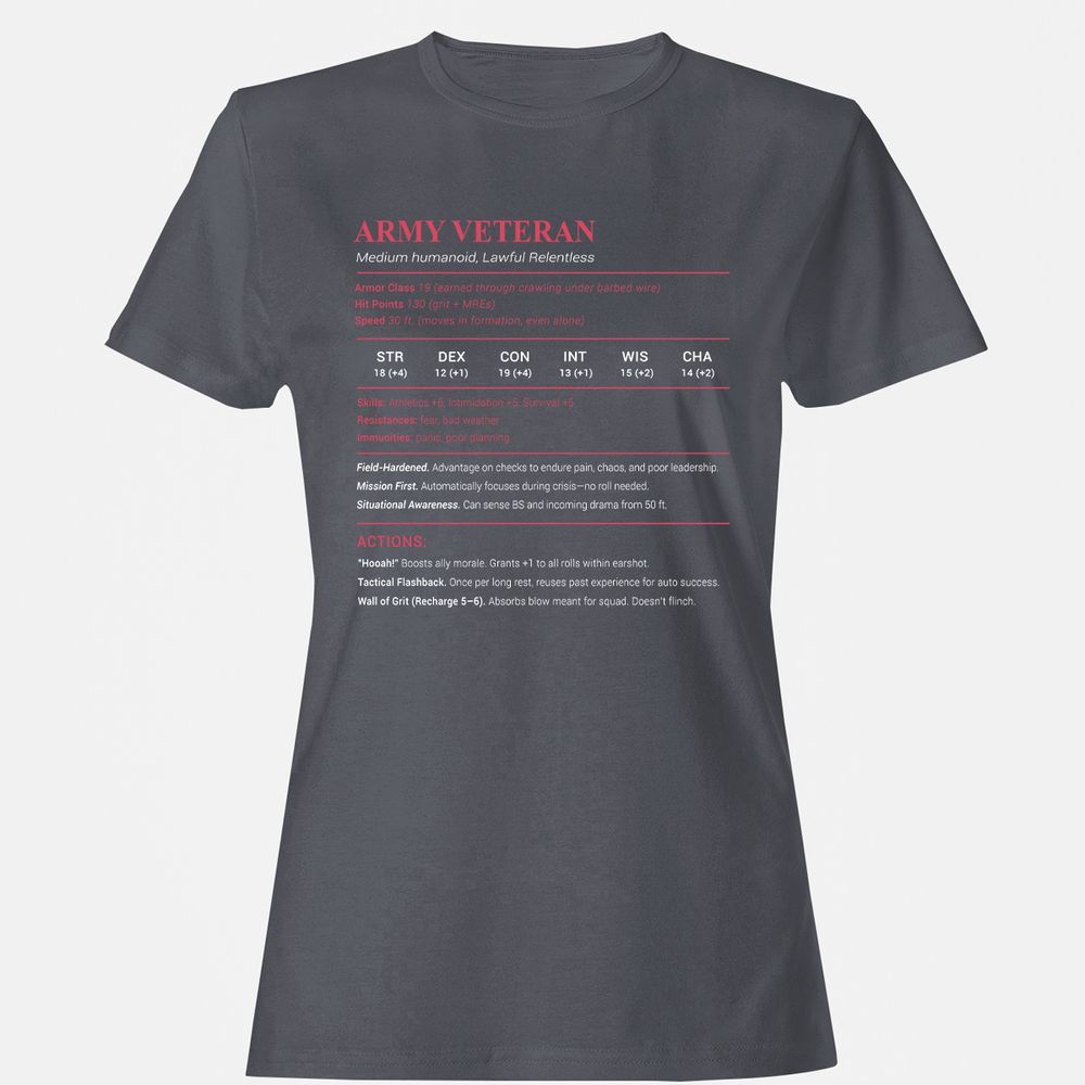 Army Veteran Women's T-Shirt - Dark Heather - 5