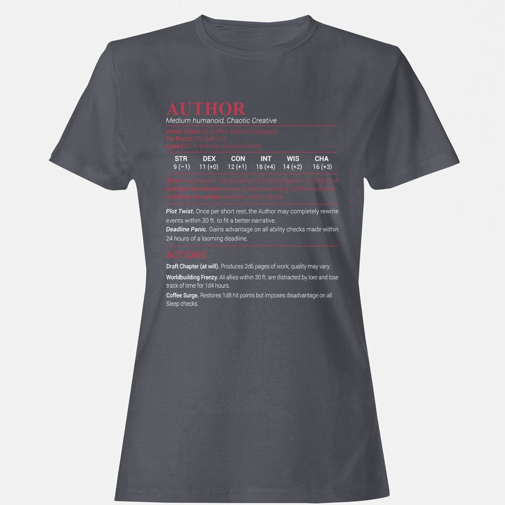 Author Women's T-Shirt - Dark Heather - 5