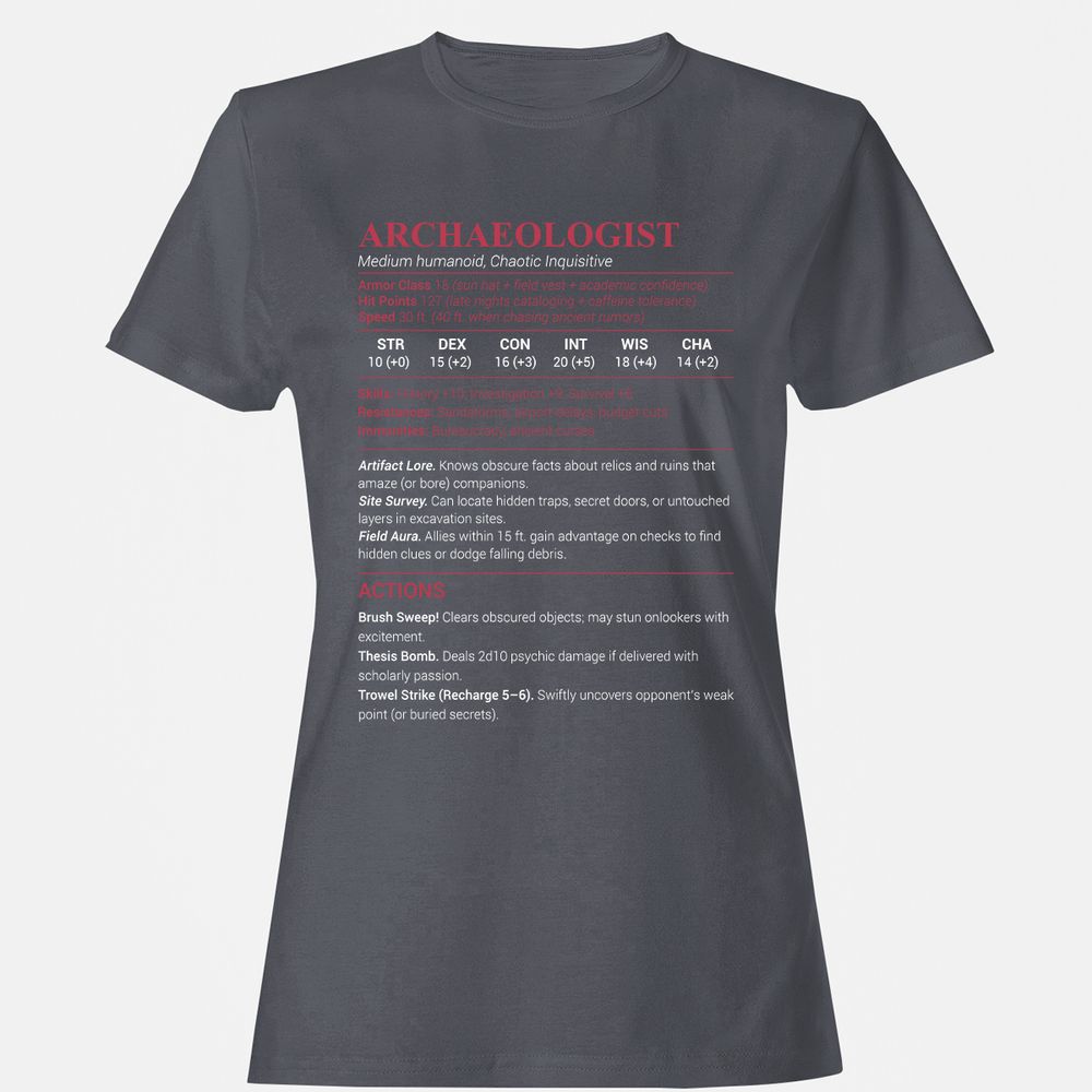 ARCHAEOLOGIST Women's T-Shirt - Dark Heather - 5