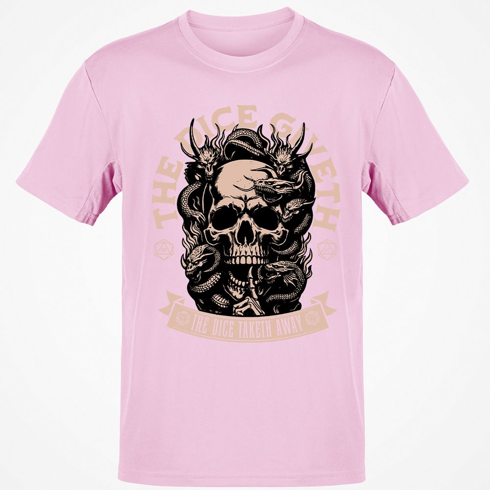 The Dice Giveth The Dice Taketh Away Classic Unisex T-Shirt - Light Pink - 5