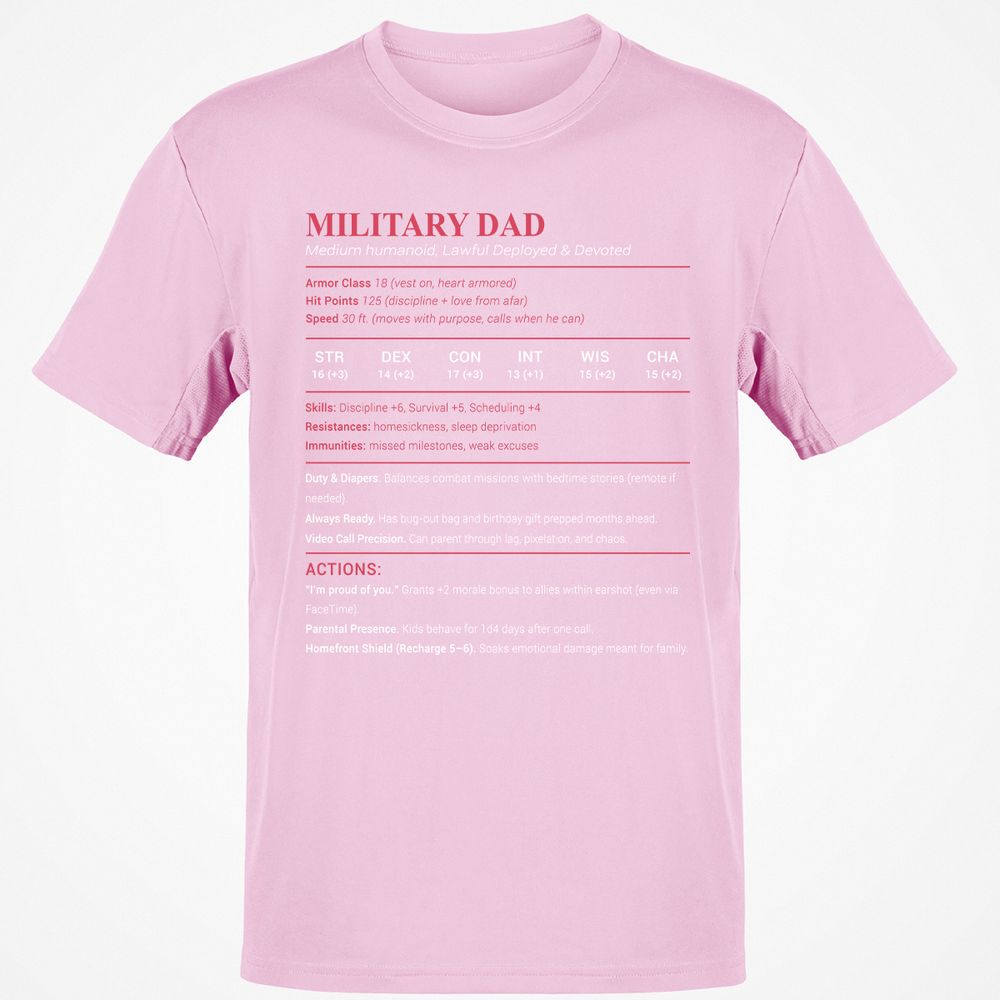 Military Dad Classic Unisex T-Shirt - Light Pink - 5