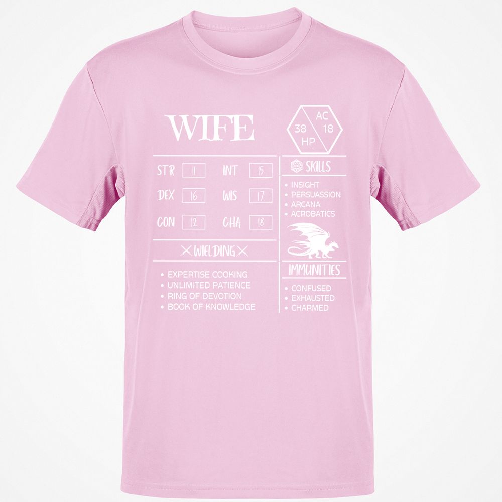 Wife Stats 2 Classic Unisex T-Shirt - Light Pink - 5