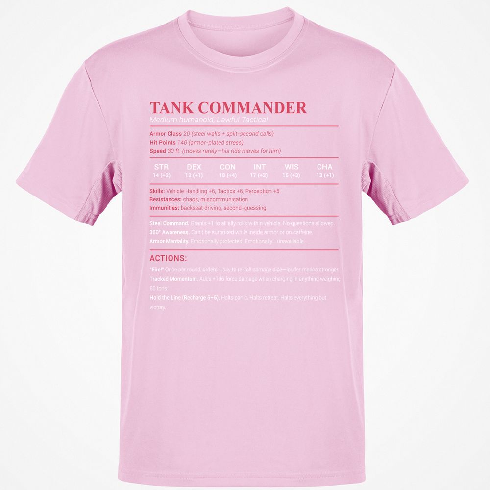 Tank Commander Classic Unisex T-Shirt - Light Pink - 5