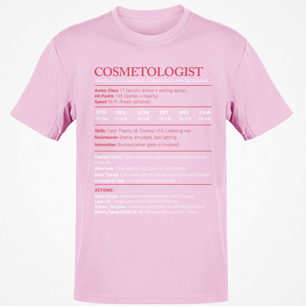 Cosmetologist Stats Classic Unisex T-Shirt - Light Pink - 5