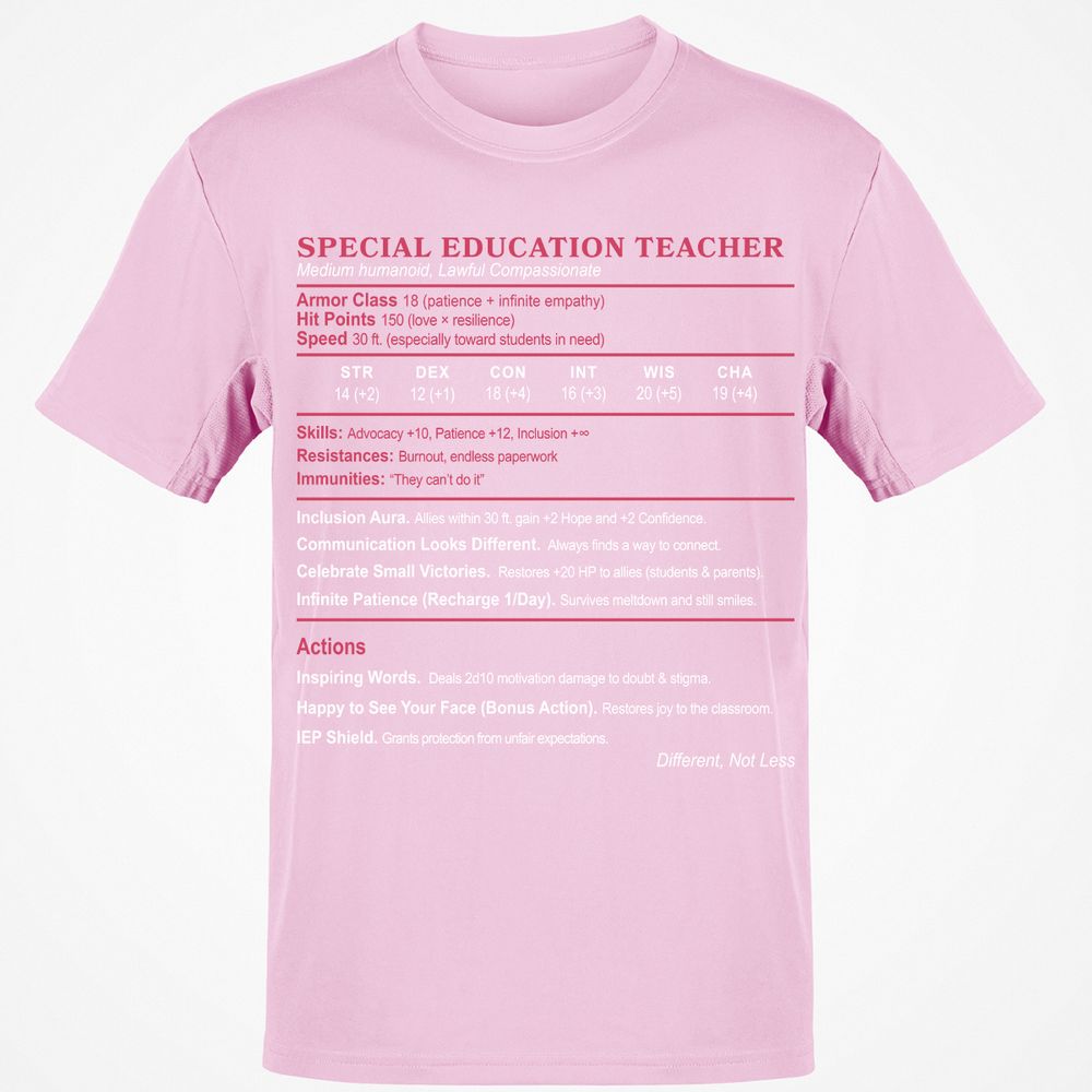 Special Education Teacher Classic Unisex T-Shirt - Light Pink - 5
