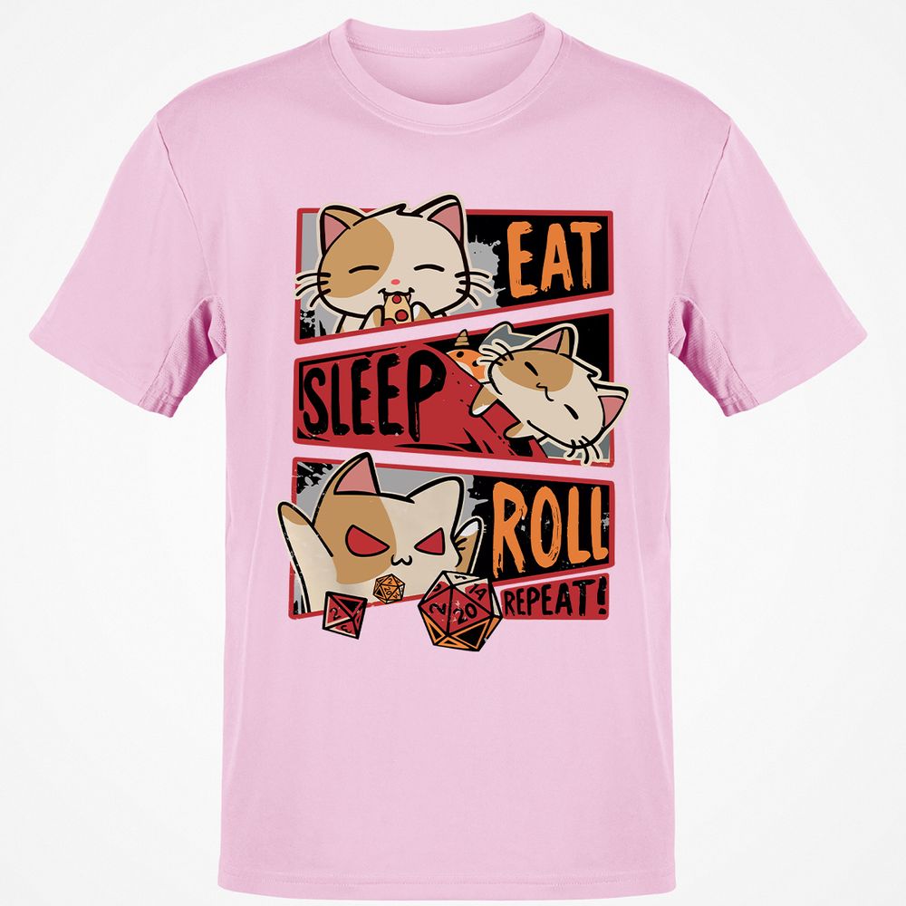 Eat Sleep Roll Repeat Classic Unisex T-Shirt - Light Pink - 5