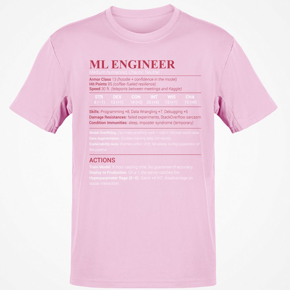 ML Engineer Classic Unisex T-Shirt - Light Pink - 5