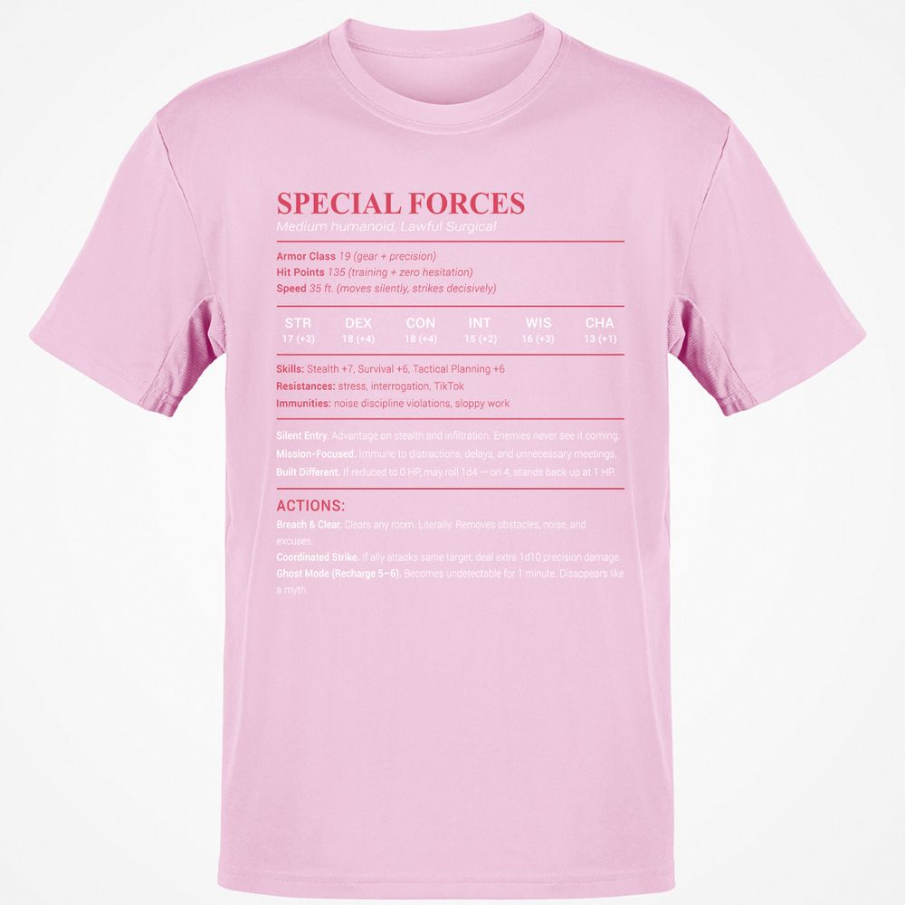 Special Forces Classic Unisex T-Shirt - Light Pink - 5