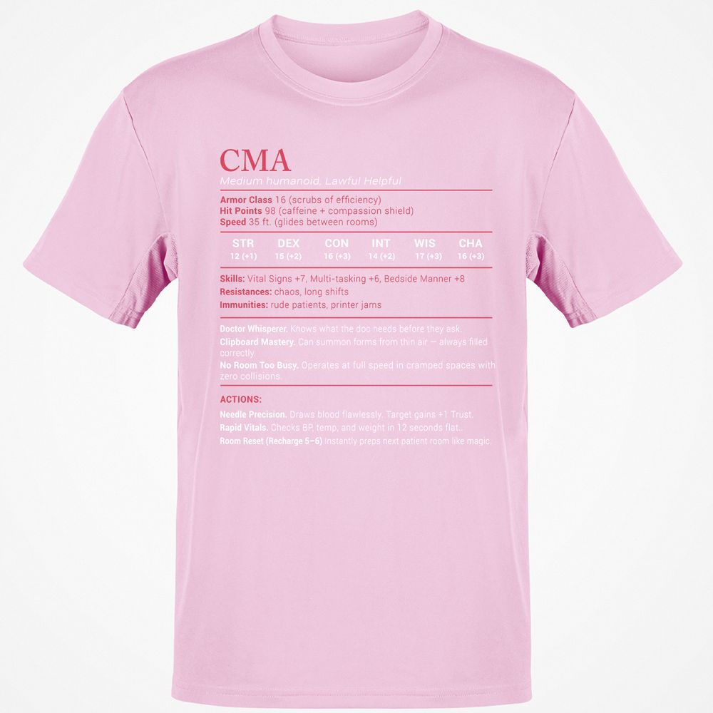CMA Stats Classic Unisex T-Shirt - Light Pink - 5