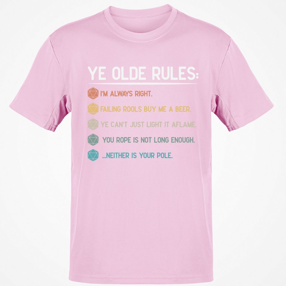 Dungeon Master Rules – Ye Olde RPG Classic Unisex T-Shirt - Light Pink - 5