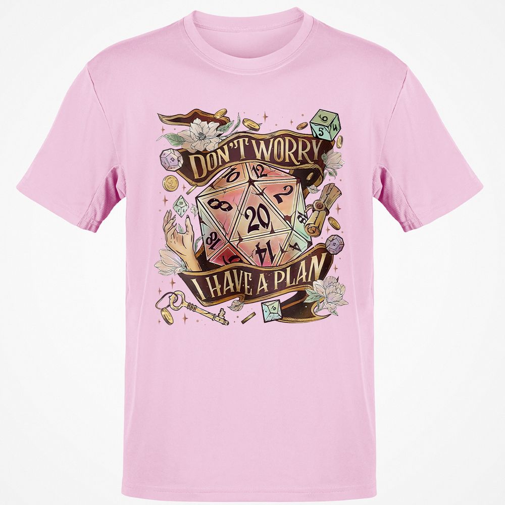 Floral Don't Worry I Have A Plan Classic Unisex T-Shirt - Light Pink - 5