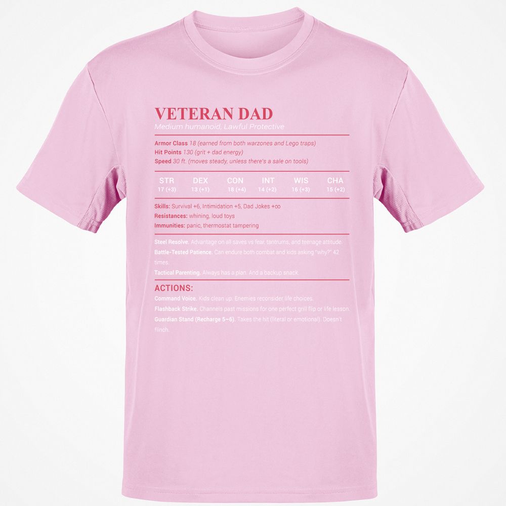 Veteran Dad Classic Unisex T-Shirt - Light Pink - 5
