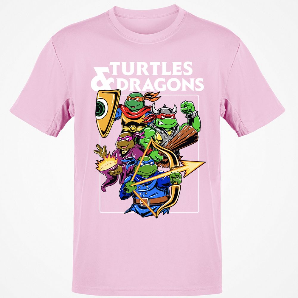 Turtles & Dragons Classic Unisex T-Shirt - Light Pink - 5
