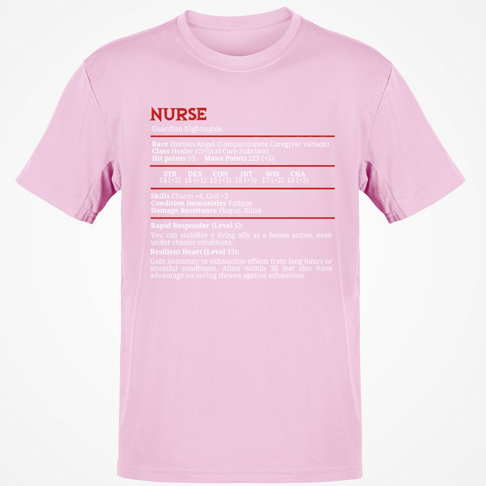 Nurse Stats Classic Unisex T-Shirt - Light Pink - 5