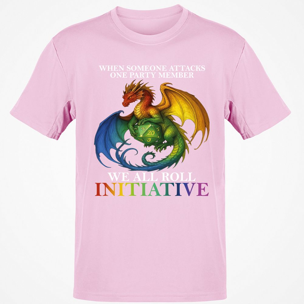 Dragon Roll For Initiative Classic Unisex T-Shirt - Light Pink - 5