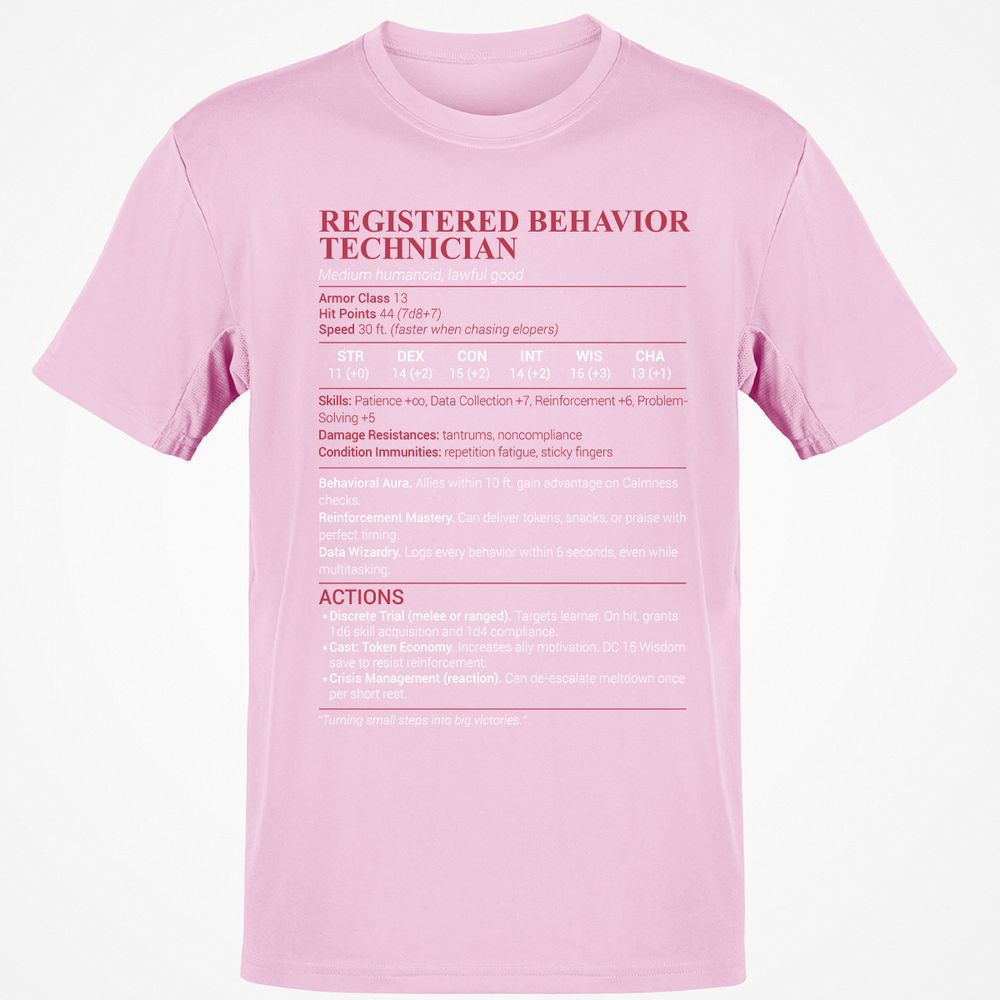 Registered Behavior Technician RBT Classic Unisex T-Shirt - Light Pink - 5