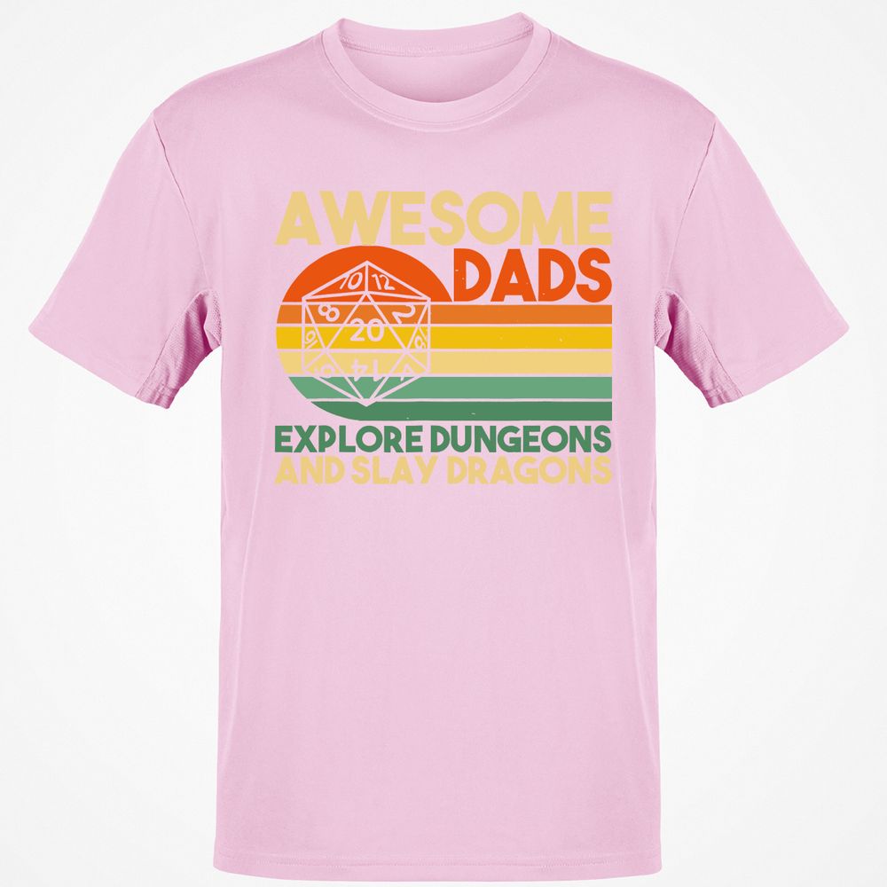 Awesome Dads Explore Dungeons Classic Unisex T-Shirt - Light Pink - 5