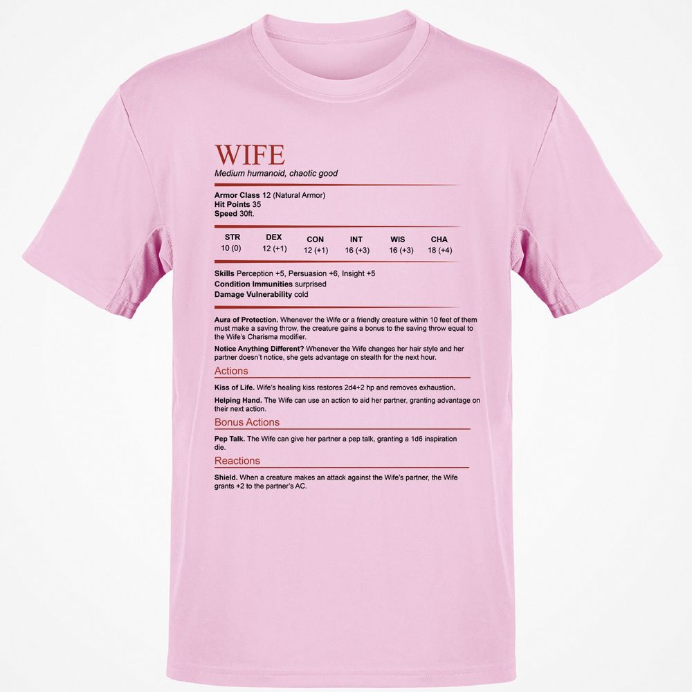 Wife White Classic Unisex T-Shirt - Light Pink - 5