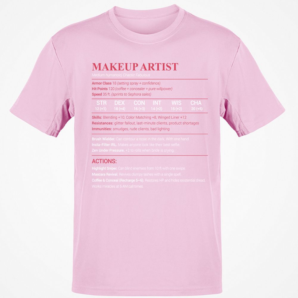 Makeup Artist Classic Unisex T-Shirt - Light Pink - 5