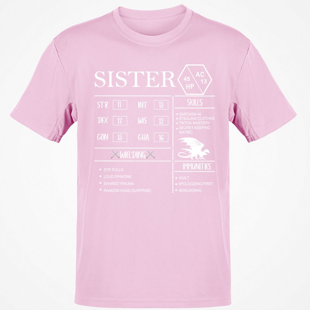 Sister Stats Classic Unisex T-Shirt - Light Pink - 5