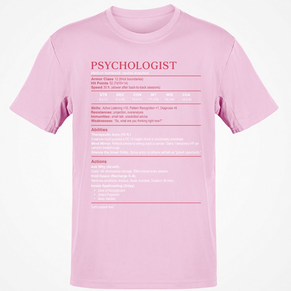 Psychologist Stats Classic Unisex T-Shirt - Light Pink - 5