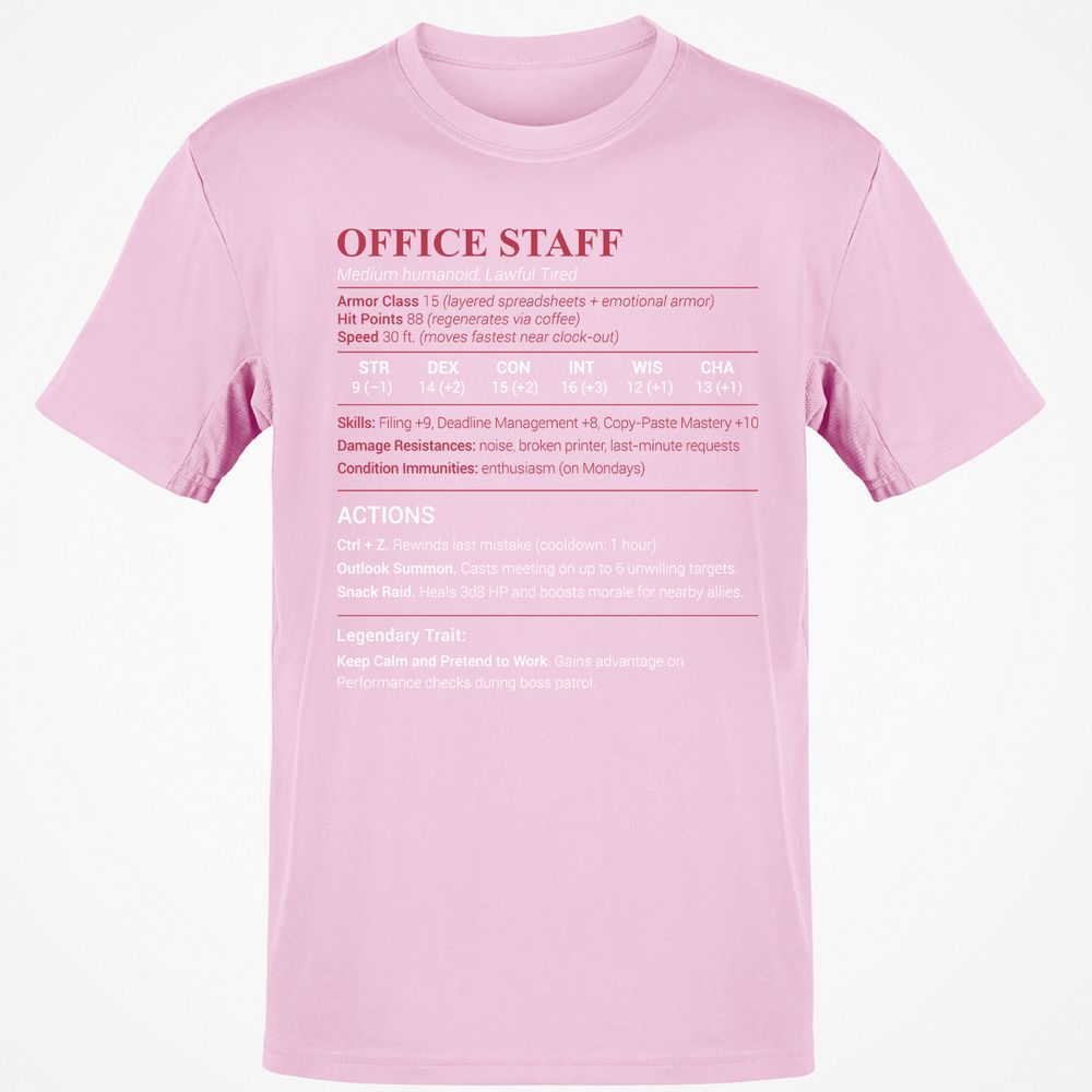 Office Staff Classic Unisex T-Shirt - Light Pink - 5