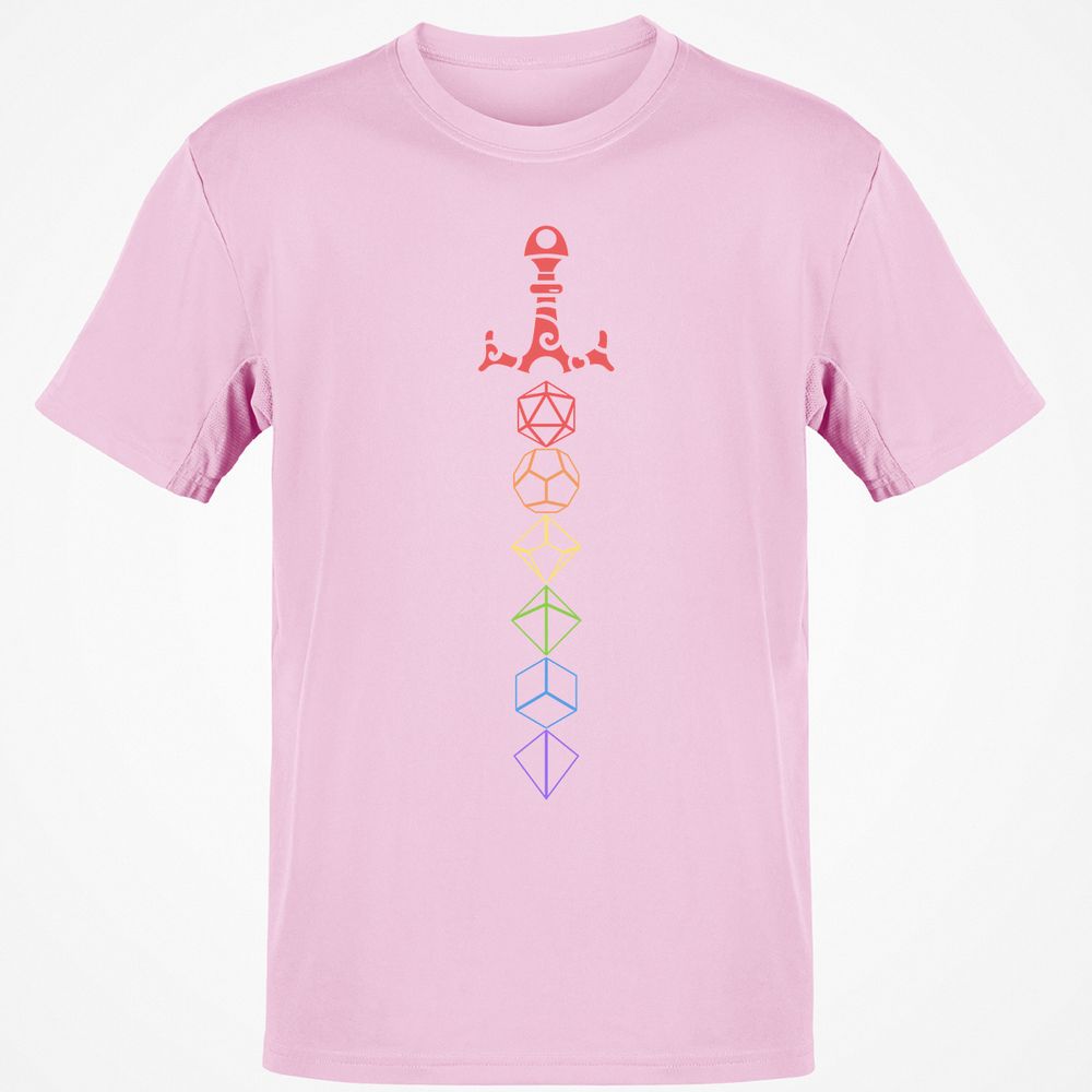 Rainbow Dice Sword LGBT T-Shirt - Light Pink - 5