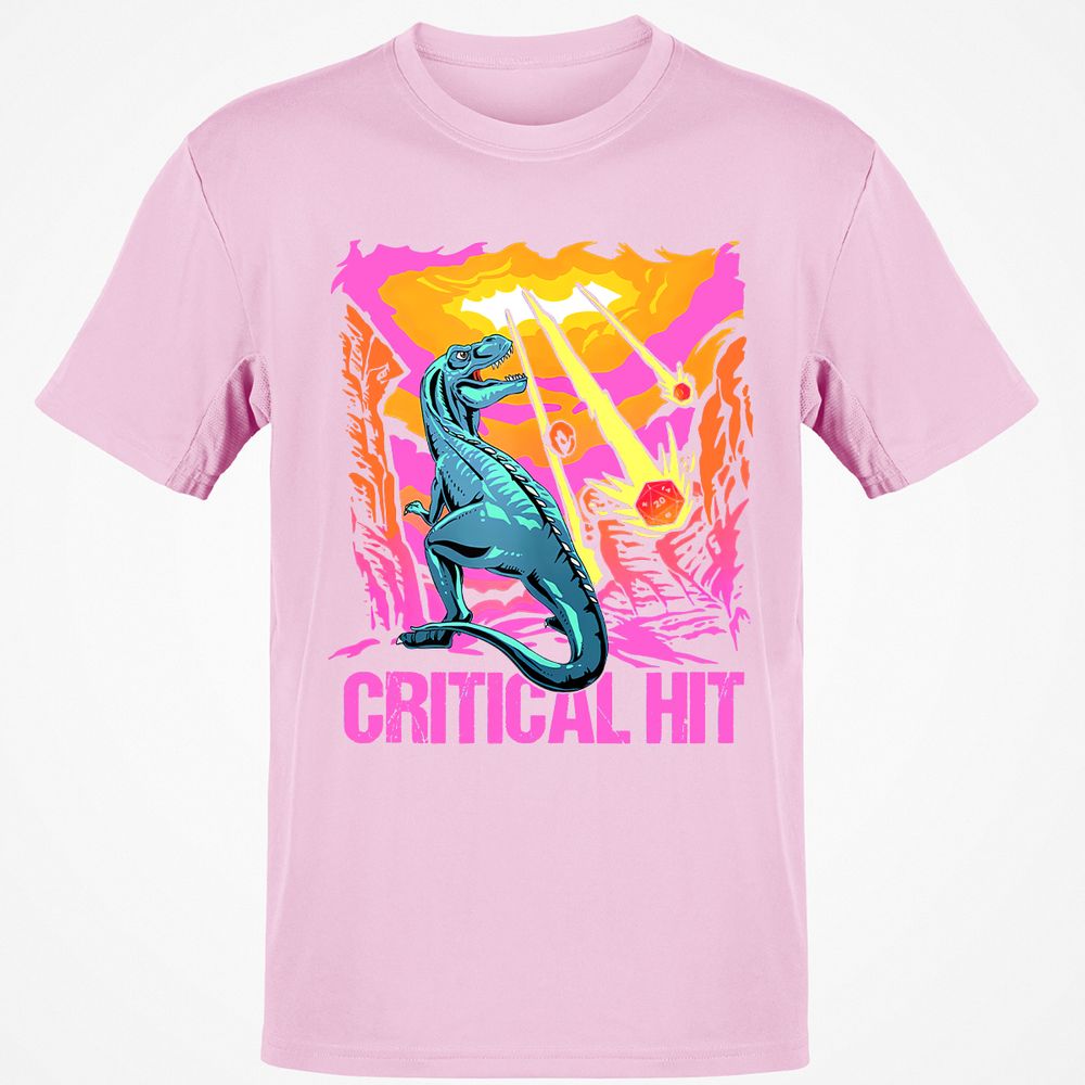 Dinosaur Critical Hit Classic Unisex T-Shirt - Light Pink - 5