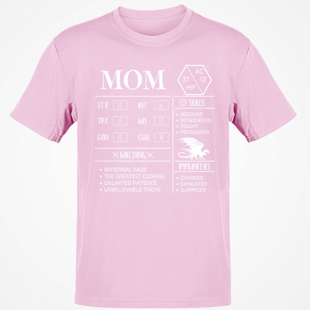Mom Stats 2 Classic Unisex T-Shirt - Light Pink - 5