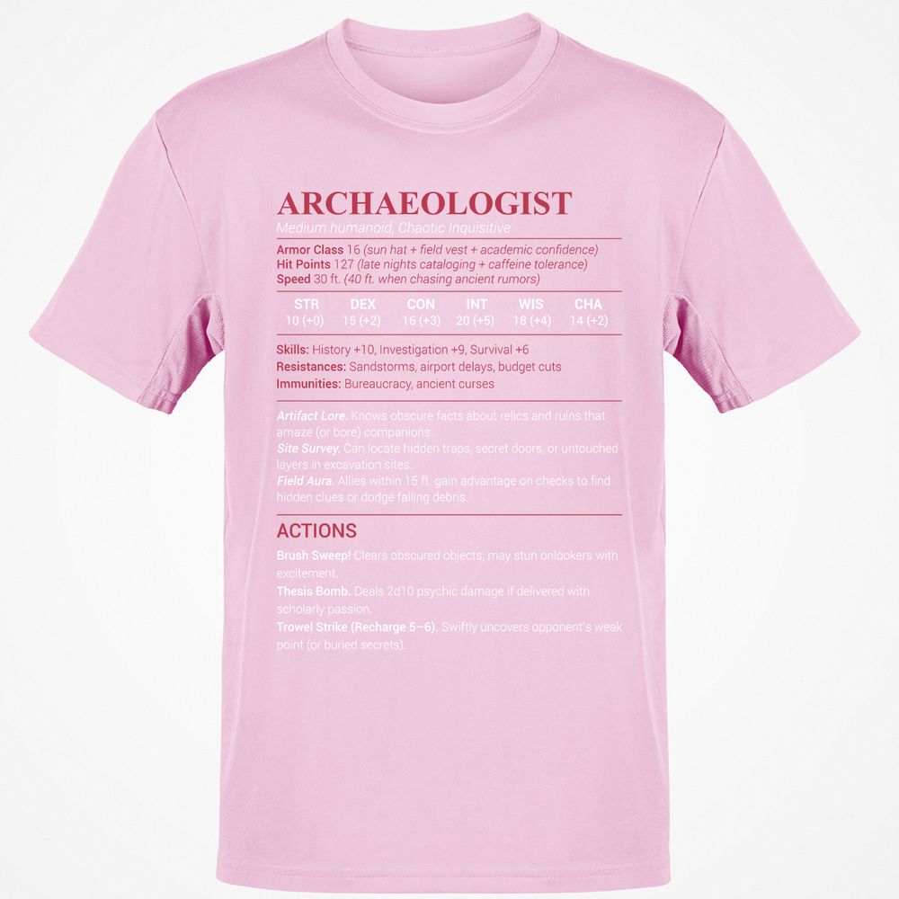 ARCHAEOLOGIST Classic Unisex T-Shirt - Light Pink - 5