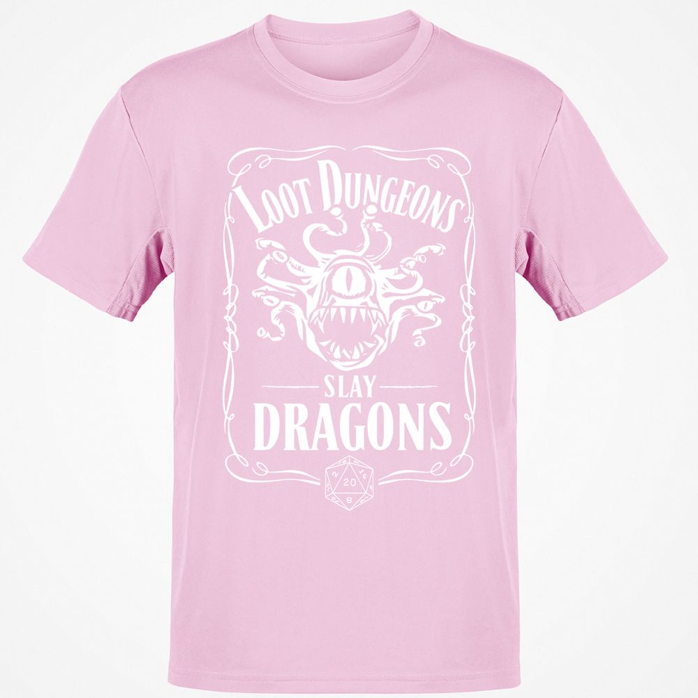 Loot Dungeon Slay Dragons Classic Unisex T-Shirt - Light Pink - 5