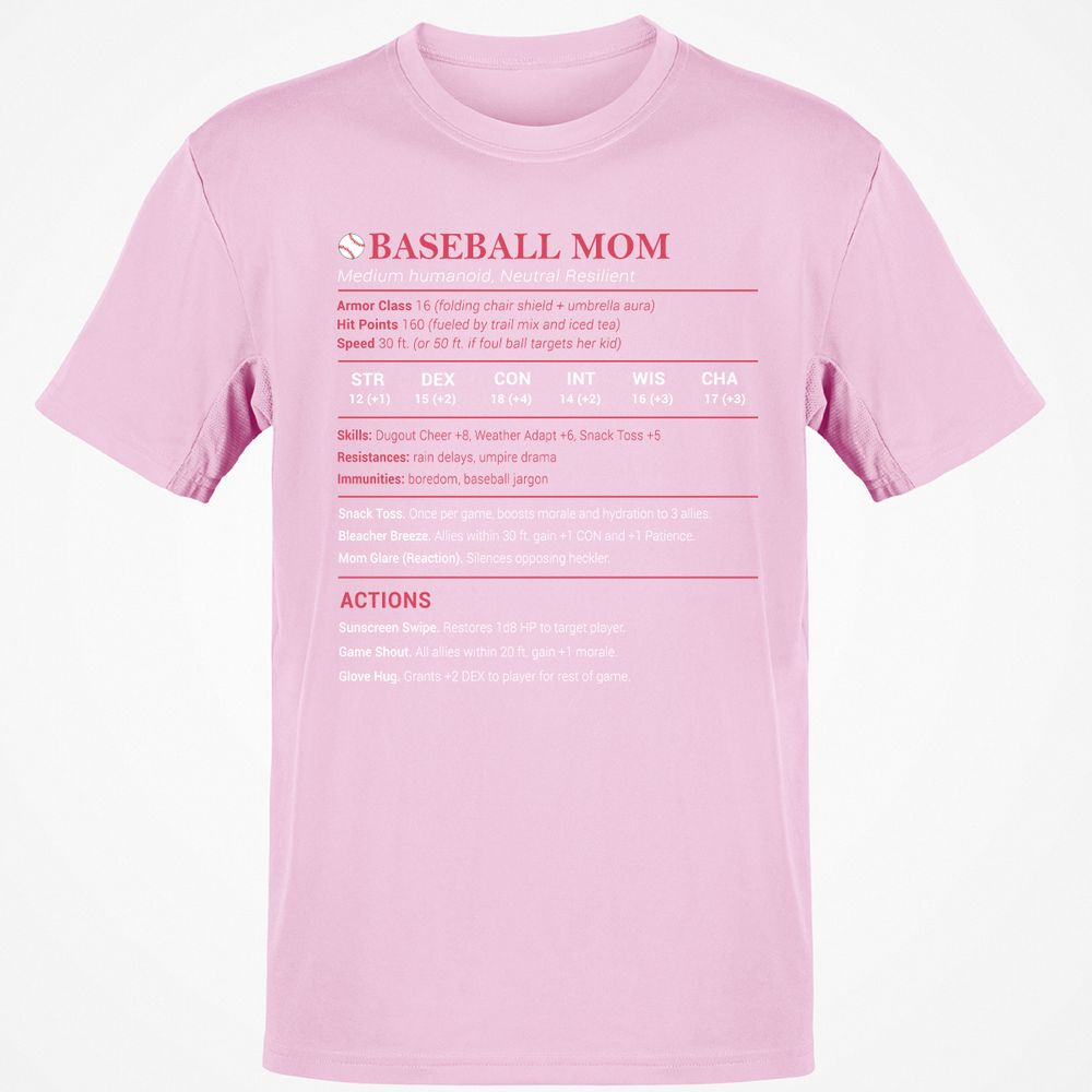 Baseball Mom Classic Unisex T-Shirt - Light Pink - 5