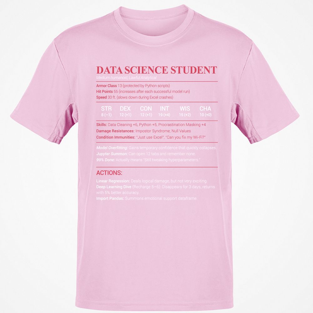 Data Science Student Classic Unisex T-Shirt - Light Pink - 5