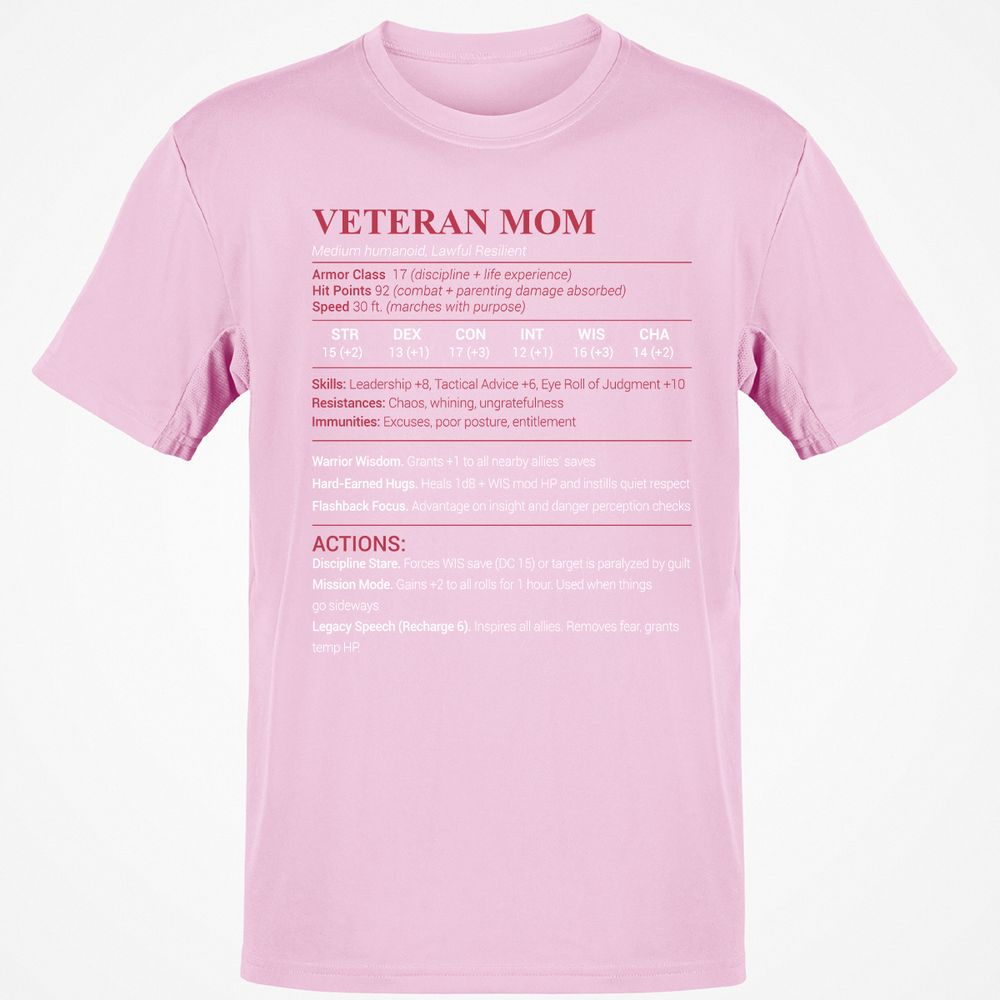 Veteran Mom Classic Unisex T-Shirt - Light Pink - 5