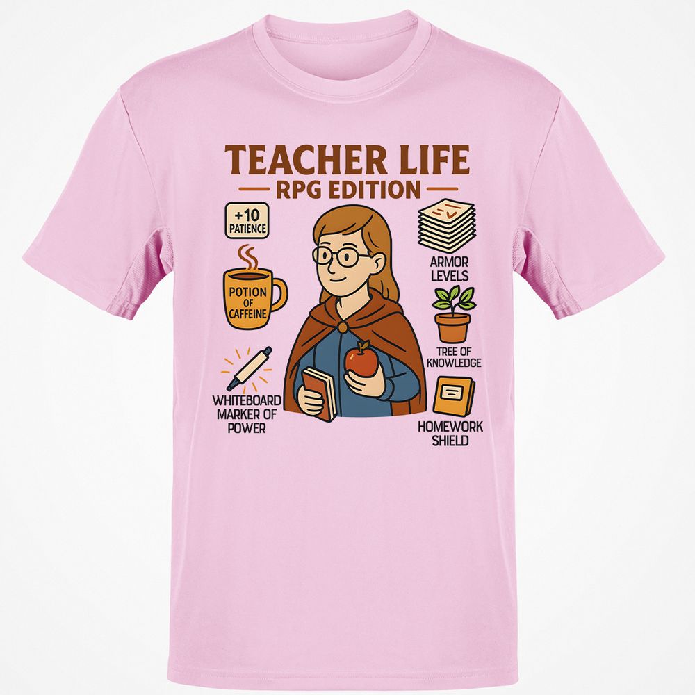 Teacher Life RPG Edition Classic Unisex T-Shirt - Light Pink - 5