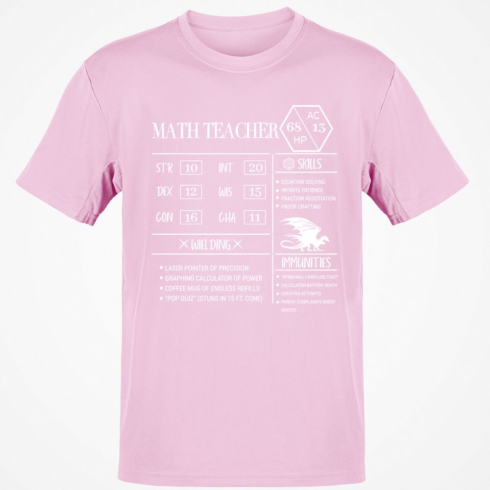 Math Teacher New Classic Unisex T-Shirt - Light Pink - 5